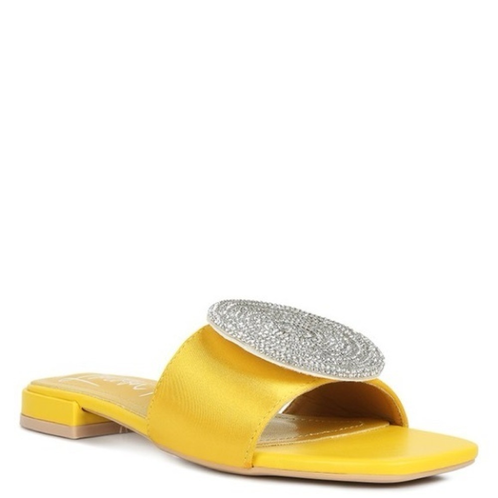 Ollilie Embellished Brooch Slip On Sandals